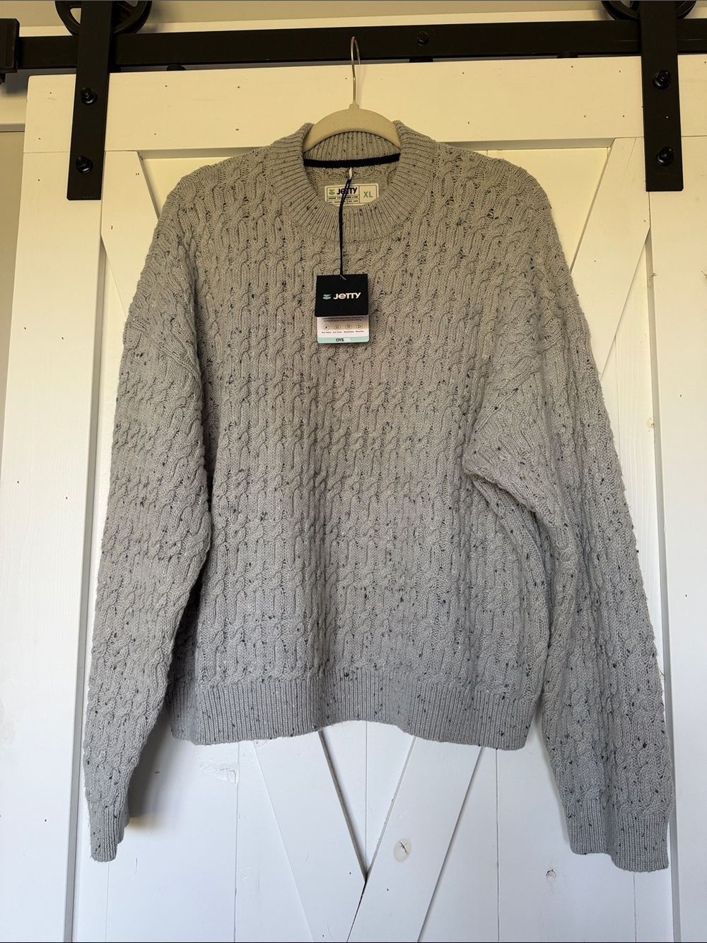 Jetty Women’s Wharf Cable Knit Sweater Gray NWT Fall Winter Warm Wool Oystex